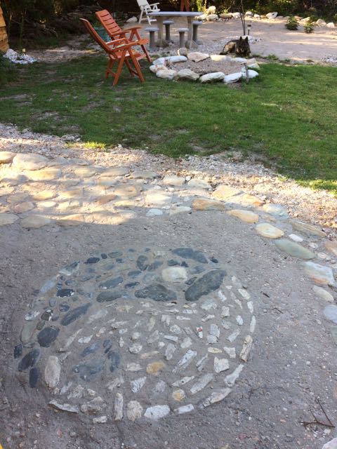 Our design in front of the cabin