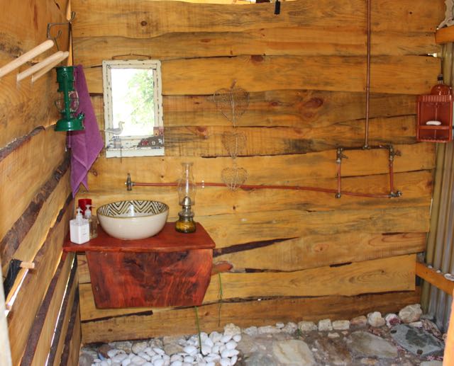 Bathroom with shower.