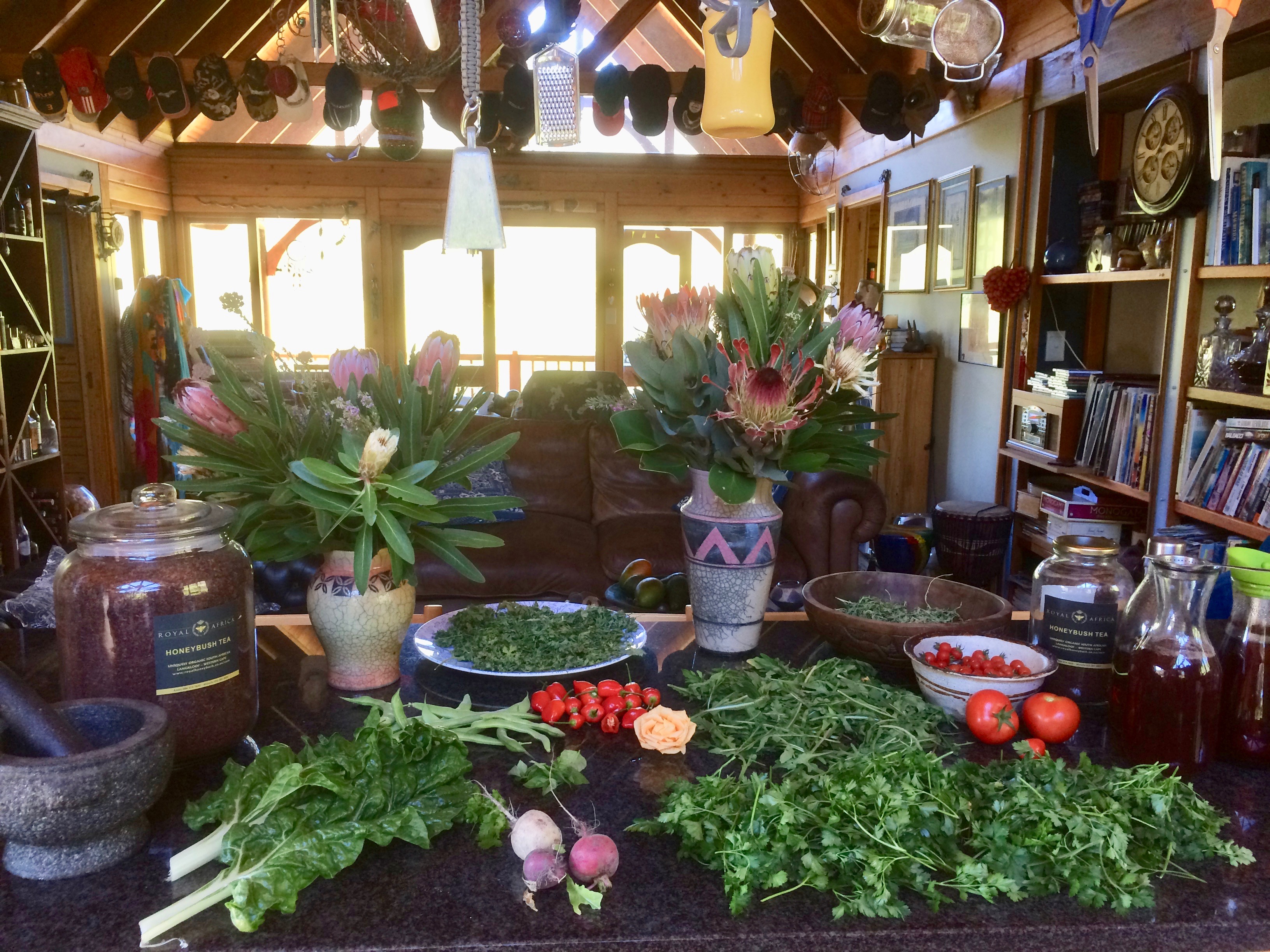 Summer harvest of our veggie garden.